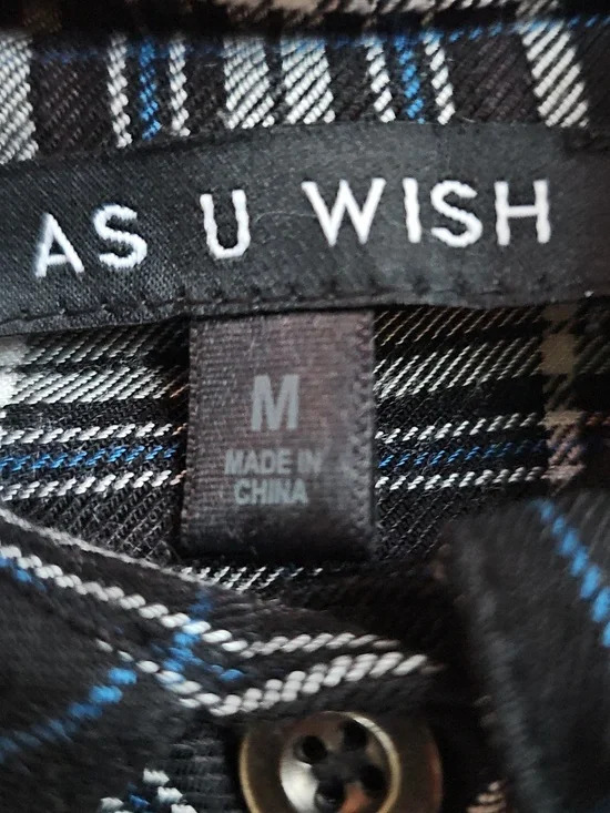 As U Wish Black and White Plaid Half Button-Down Dress - Picture 2 of 7